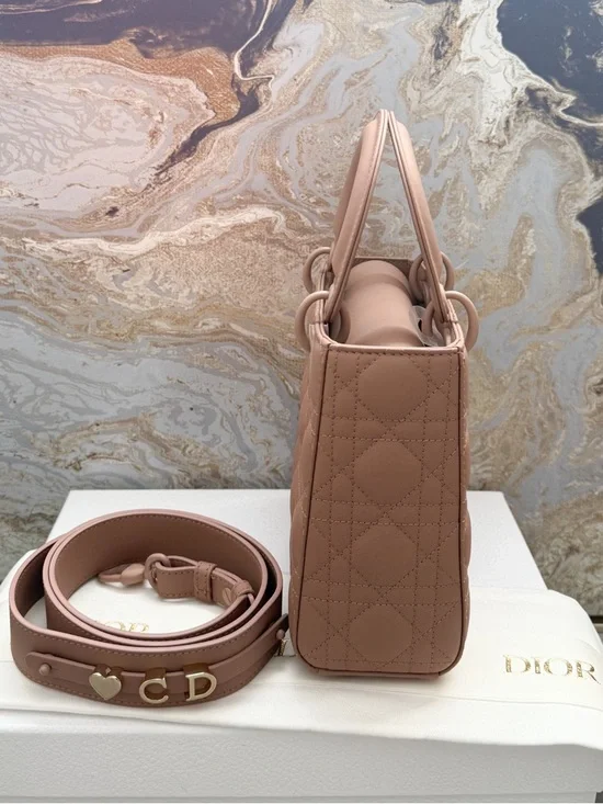 New! Christian Dior Medium  Ultra Matte Calfskin Cannage Lady Dior Bag - Picture 6 of 16